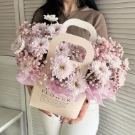Сумочка с розовыми хризантемами